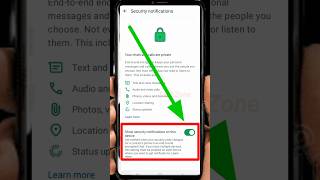 How To Enable Security Notification In WhatsApp | show security notifications on this device #shorts
