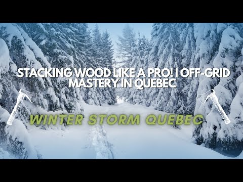 Stacking Wood Like a Pro! | Off-Grid Mastery in Quebec 🌲🔥