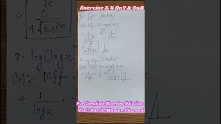 Exercise 5.4 Qn7 and Qn8 Solutions Class 12 Maths Ch05 || Exercise 5.4 Solution || Class 12 Maths |