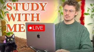 Study With Me LIVE 🚀 12-HOURS — Deep Focus (50/10 Pomodoro) | Cozy UK Rain, No Distractions!