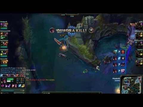 Aatrox gamplay. Quad kill.