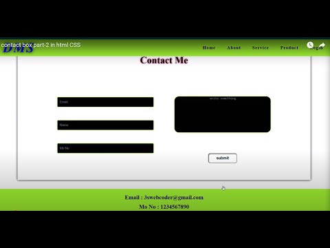 contact box part-2 in html CSS