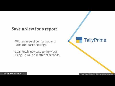 Save View for Reports with Specific Master for Multiple Companies in TallyPrime