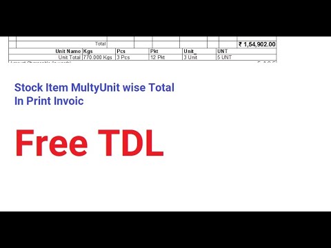 Multyunit total free tdl || tallyprime fre tdl for multyunit total in print|| #tallyprime_P