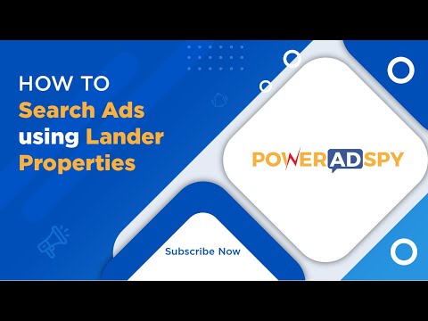 How to Search Ads Using Lander Properties - How to Tutorial Series | PowerAdSpy
