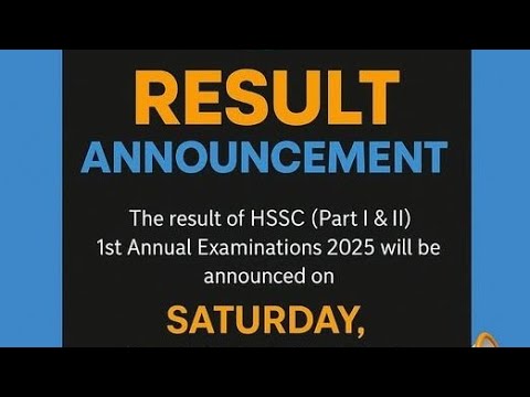HSSC Result 2025 | HSSC Result Part I & II 1st Annual Exam 2025 | check result online