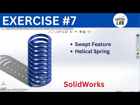 Helical Spring Exercise | Compression Spring | SolidWorks for Beginners | Exercise #7