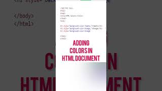 HTML colors : Create a webpage #trending #shorts