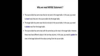 Merge Statement in SQL | Part 1