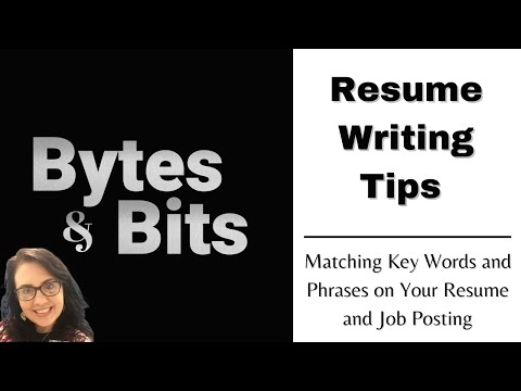 Resume Writing Tips Video 9 - Matching Key Words to Your Resume from Job Functions & Qualifications