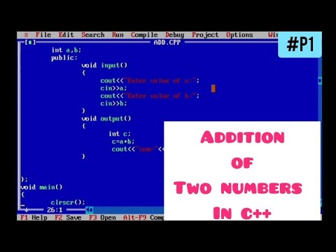 addition of two numbers in c++||cpp full tutorial||object oriented programming c++...in practical 🤓