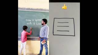 Draw a square with 3 lines #square #braingames #braintest #line #activity @LEARNQUICKLY-2.0