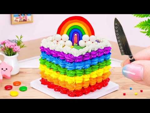 Delicious Rainbow Marshmallow Cake 🌈 Loving Miniature Cake Decorating Tutorials 🎈 Unbox Overworld
