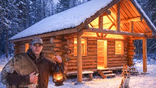 A Winter Snowstorm at My Log Cabin | Off-Grid Life in the Forest
