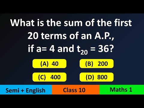 What is the sum of the first 20 terms of an A P , if a=4 and t20=36?  | MCQ | Arithmetic Projection
