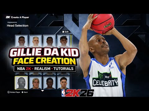 Gillie Da Kid Face Creation NBA2K26 (REALISTIC Tutorial + Sliders) | Artcarteljay