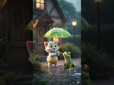 🐱Swimming with green frogs🐾✨#kpop #catlovers #cuteanimals #swimming #frogs