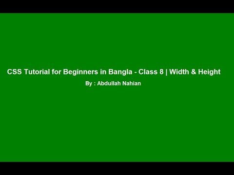 CSS Tutorial for Beginners in Bangla - Class 8 | Width & Height