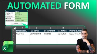 Excel Tips - Best Automated Intake Form | Easy | No VBA Needed