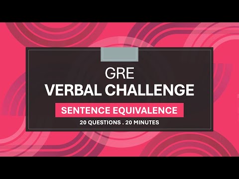 GRE Sentence Equivalence Questions | GRE Verbal Challenge 2024 | Ep. 01