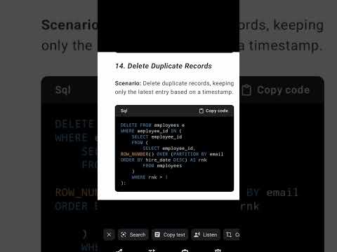 Delete duplicate records#sqltips #sqljoins #sqlplus