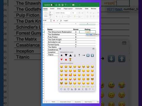 Use Repeat formula to create star ratings #exceltips #Repeat #score