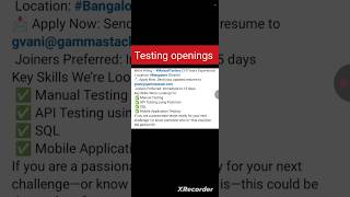 Manual Testers | 3-5 Years Exp |