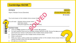 IGCSE Physics 0625 Oct Nov 2022 Paper 23 SOLVED!!
