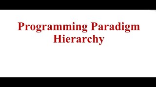 APP Programming paradigm hierarchy  - IMPERATIVE OBJECT ORIENTED FUNCTIONAL CONCURRENT