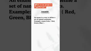 What is an Enum in TypeScript? #shorts #ytshorts #codewithchitra