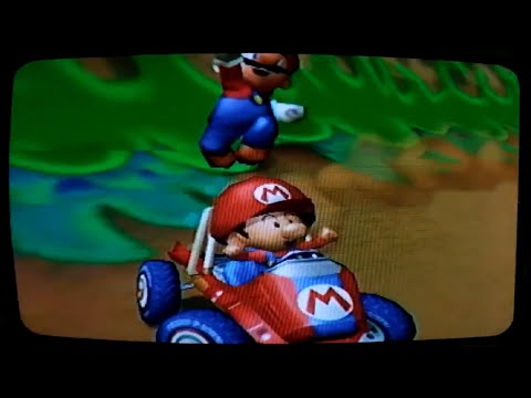 Mario Kart Double Dash time trial on DK Mountain officially captured on a CRT and Nintendo GameCube