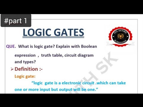 what is logic gates? explain with boolean expression, truth table, logic symbol, and it's types?