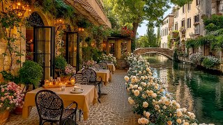 Romantic Canal-Side Café & Soft Jazz - Coffee Shop Ambience & Relaxing Jazz Bossa Nova Instrumental