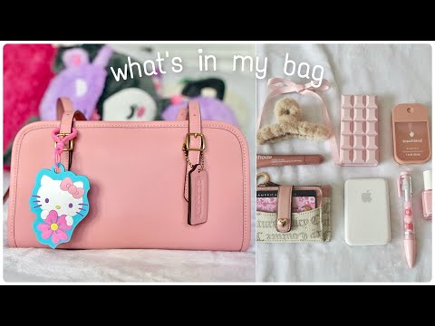Coach Swing Zip in Bubblegum 🎀 what's in my bag ♡