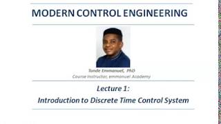 Lecture 1:   Introduction to Digital Control System