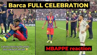 Mbappe REACTION and Barca celebration after winning vs Real Madrid