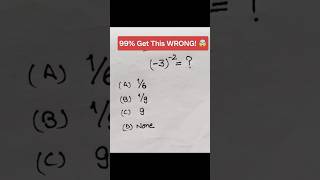Most Students Get This WRONG! 🤯 | Negative Exponent Trick | Maths MCQ for Competitive Exams #shorts