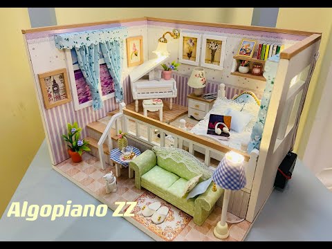 Dollhouse Featuring Piano - LED Lighting & Music Box