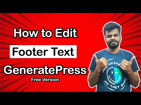 How to Change Footer Text in GeneratePress Free Version | Tamil