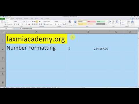 Excel Number Formatting