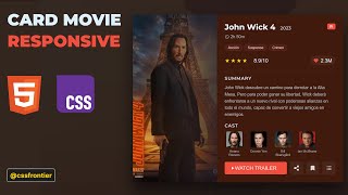 🎬 Crea una TARJETA DE PELÍCULA PROFESIONAL con HTML y CSS ¡Tipo John Wick 4!