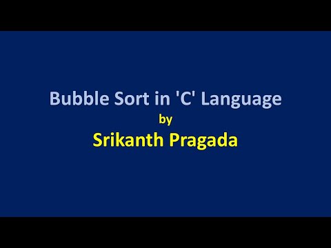 Bubble Sort in 'C' Language