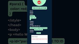 ID SELECTOR IN CSS  #csstutorial #trendingshorts #trending #education #shorts #shortsvideo #trend