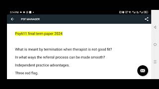 Psy611 final term Paper 2024