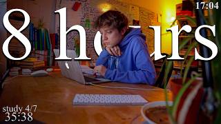 LIVE | 8-HOUR study with me 📚⛈️ rain sounds & pomodoro timer 60 & 10