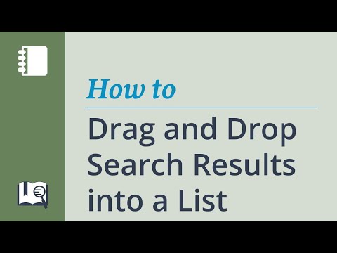 How to Drag and Drop Search Results into a List
