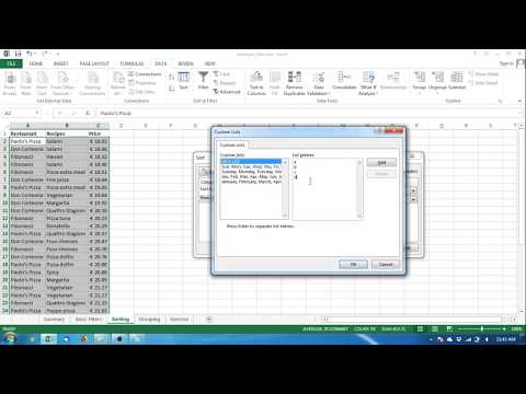 Excel - Sorting