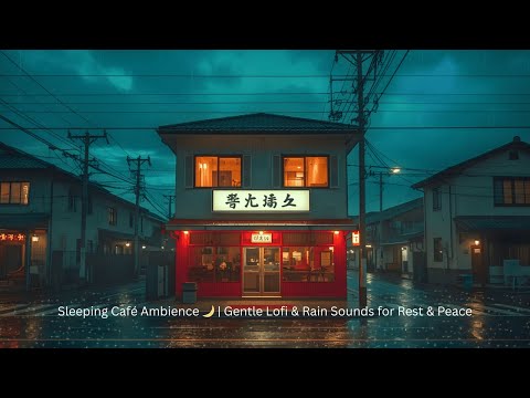 Sleeping Café Ambience 🌙  Gentle Lofi & Rain Sounds for Rest & Peace
