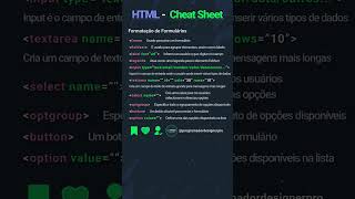 HTML cheatsheet o guia definitivo #frontend #programacao #html #input #htmltutorial #htmlcode