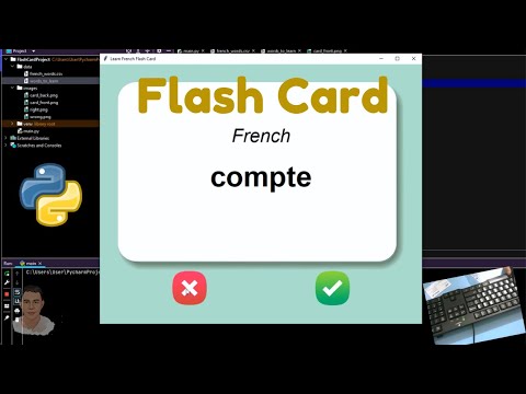ASMR Programming - Coding Flash Card with Python -No Talking, Rain & Thunder Sound for Study & Relax